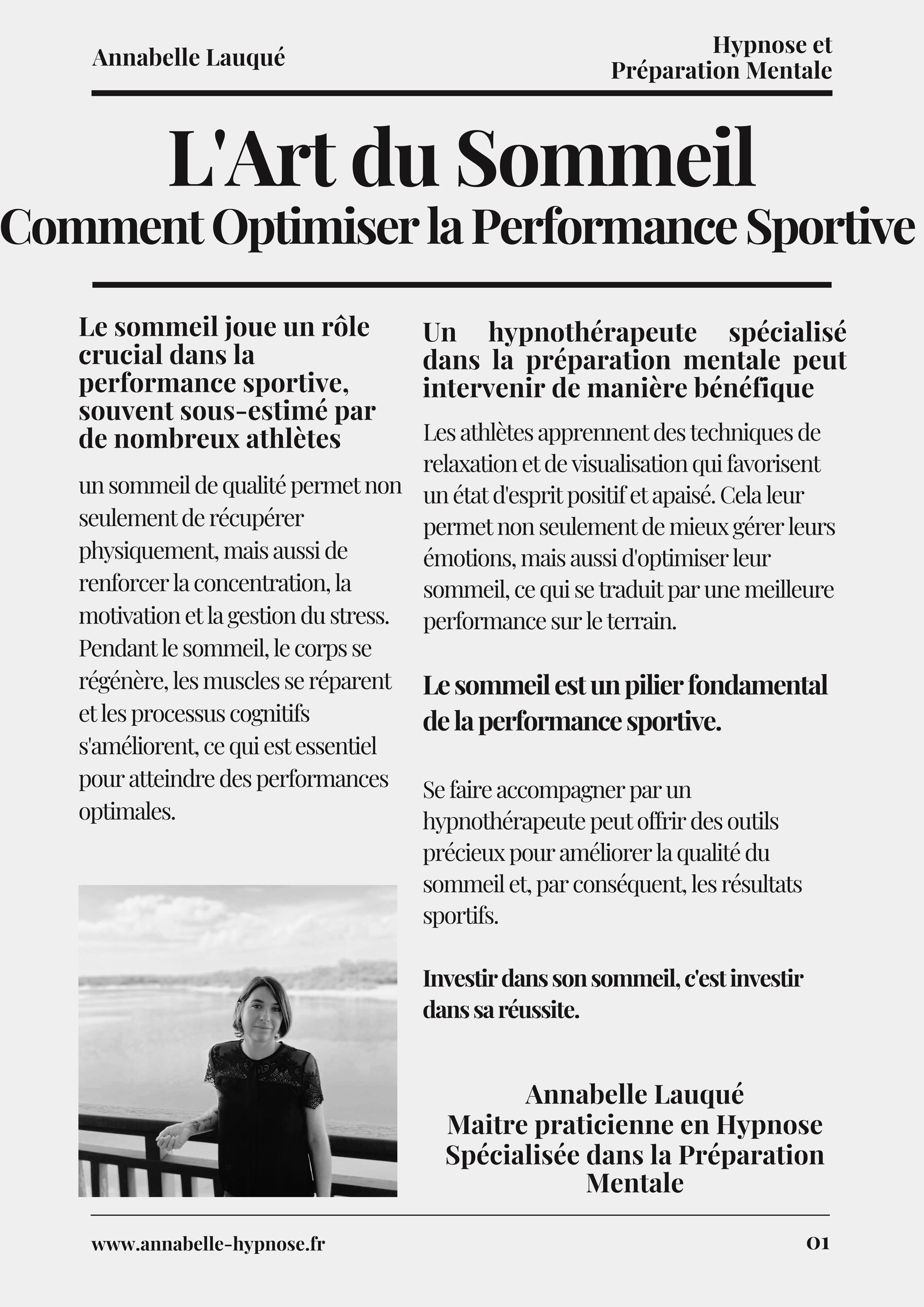un bon sommeil pour une bonne performance