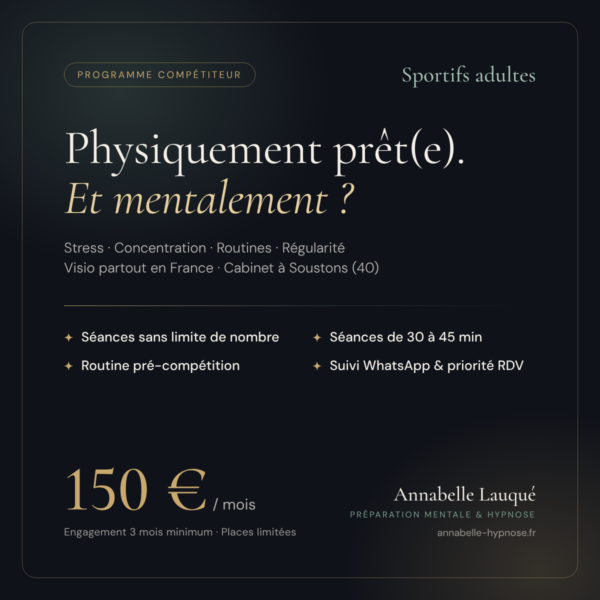 Préparation mentale sportif adulte | Programme Compétiteur | Annabelle Lauqué