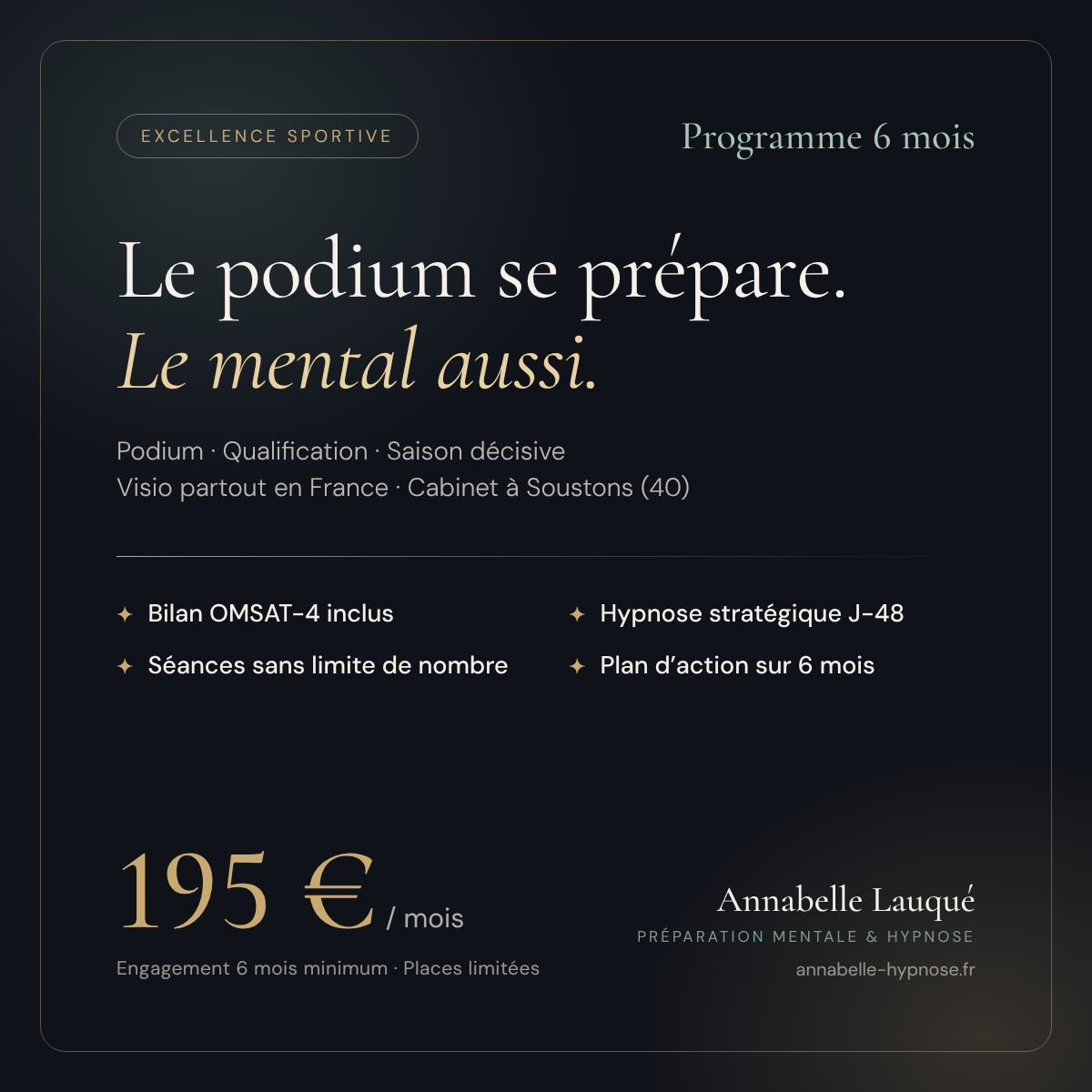 Préparation mentale podium & sélection | Programme Excellence Sportive | Annabelle Lauqué