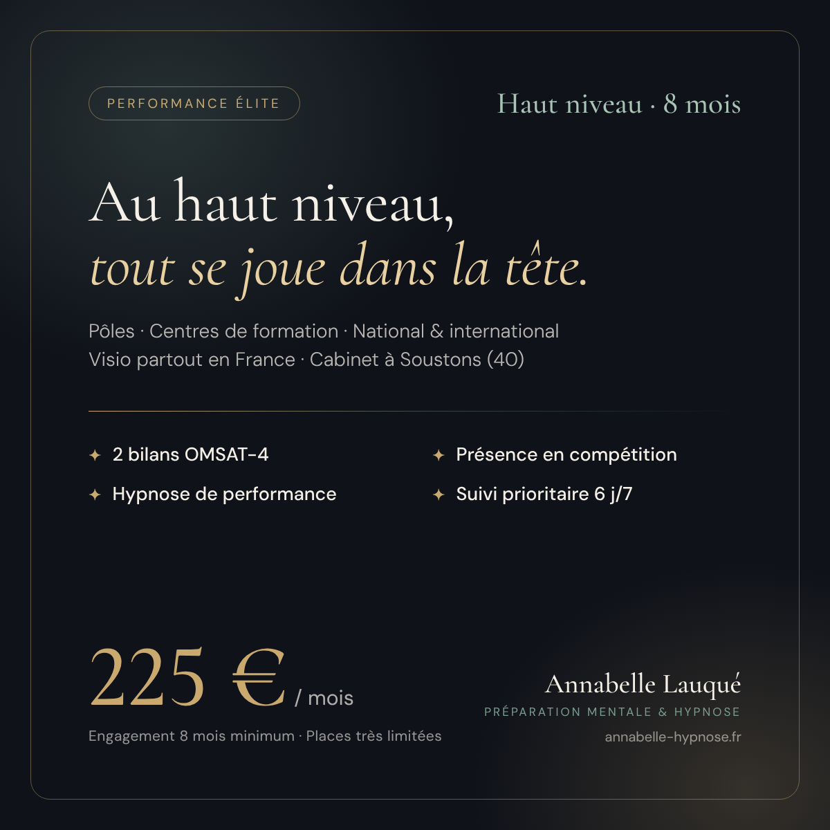 Préparation mentale athlète haut niveau | Programme Performance Élite | Annabelle Lauqué