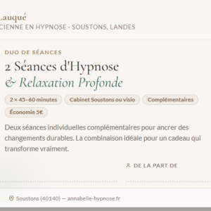 Bon Cadeau · 2 Séances Hypno-relaxation